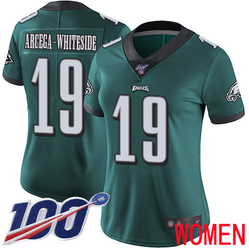 Women NFL Philadelphia Eagles #19 JJ Arcega-Whiteside Midnight Green Team Color Vapor 1